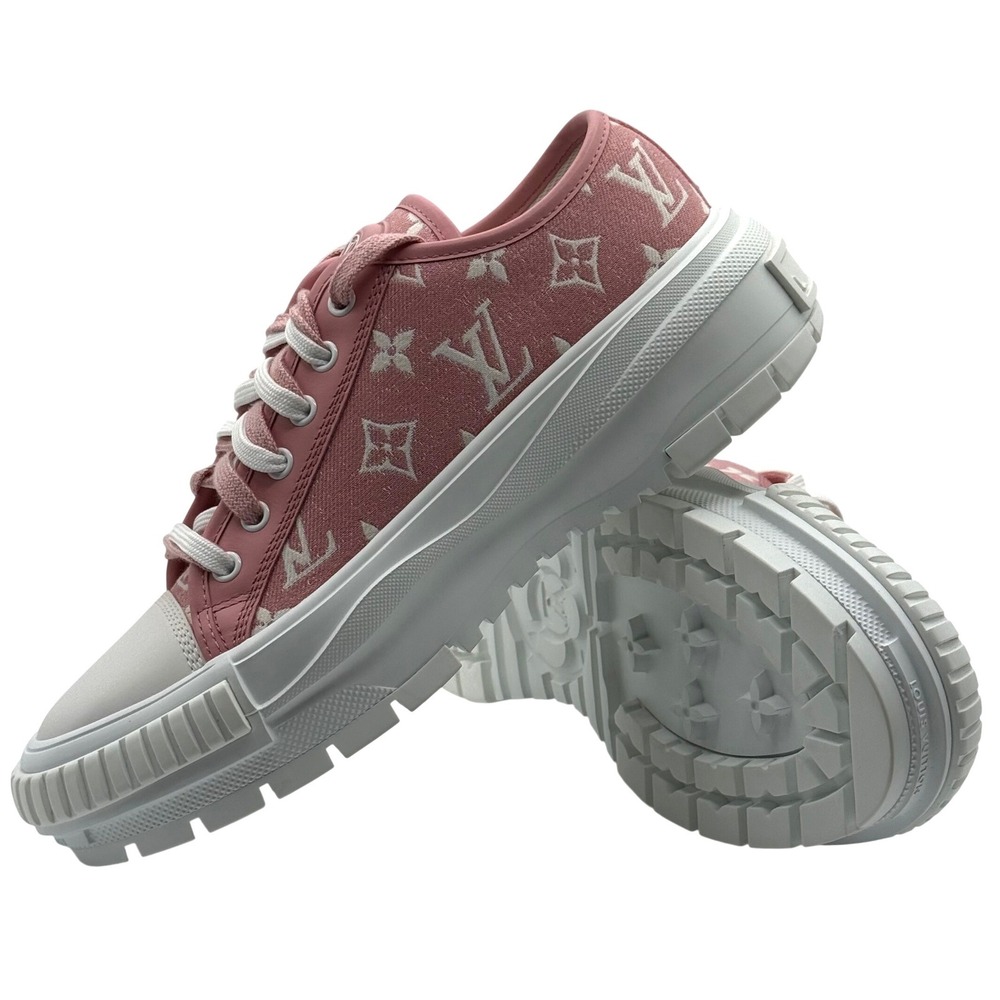 NEW‎ Louis Vuitton Squad Ankle Sneaker Pink Monogram Size 39 Luxury NWOB